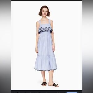Kate Spade Light Blue Ruffle Midi Dress